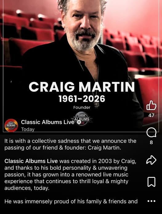 Craig Martin Taylor, Death: Toronto ON Obituary, CEO And Founder of Classic Albums Live Has Died